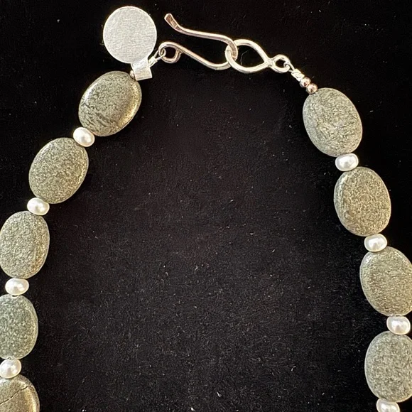 NWOT Jasper Beaded Necklace with Moonstone 925 Pendant - Picture 4 of 9